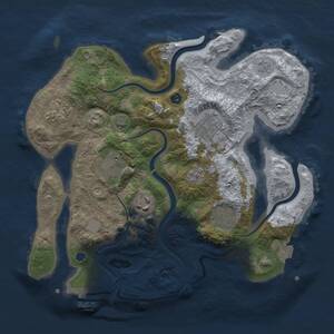 Thumbnail Rust Map: Procedural Map, Size: 3000, Seed: 43272, 11 Monuments