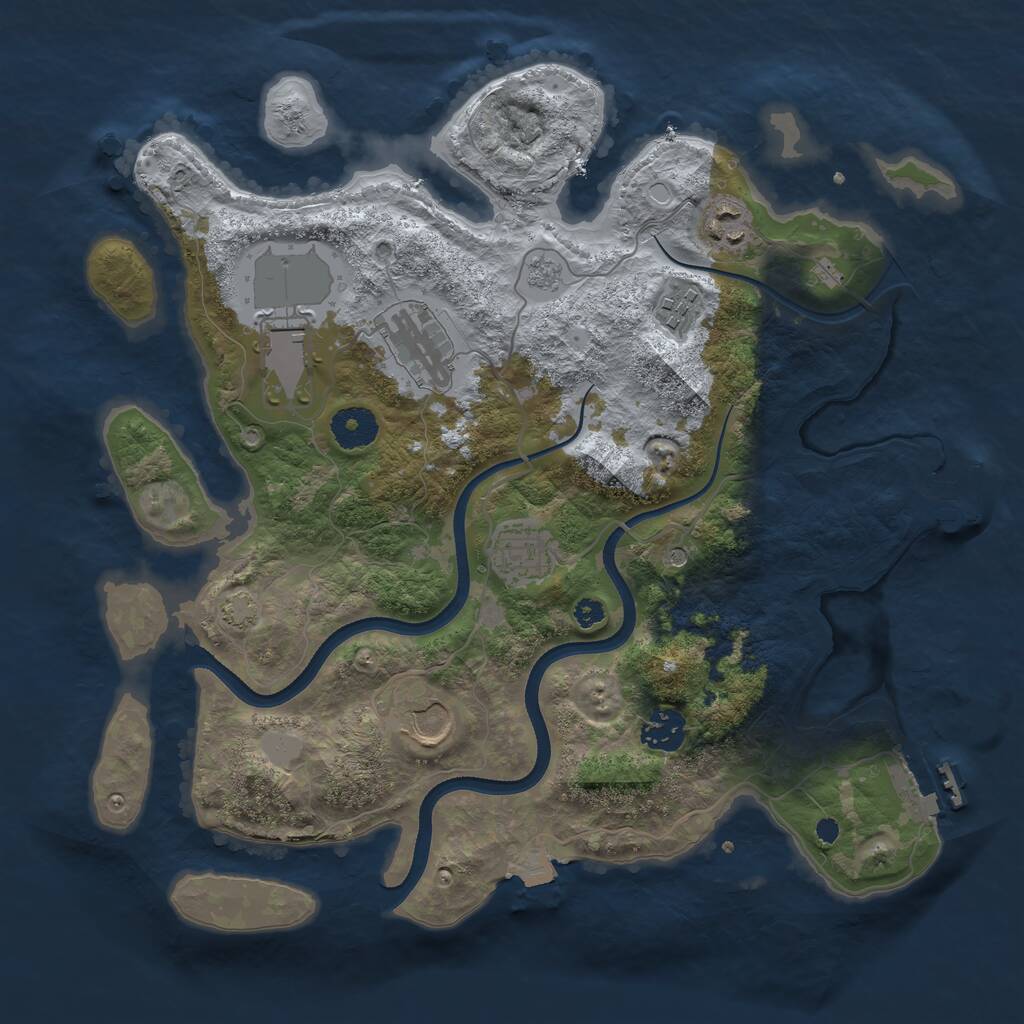 Rust Map: Procedural Map, Size: 3500, Seed: 2106671755, 13 Monuments