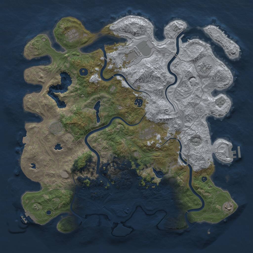 Rust Map: Procedural Map, Size: 4500, Seed: 6798433, 14 Monuments