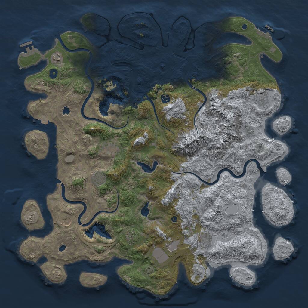 Rust Map: Procedural Map, Size: 5000, Seed: 2096273524, 16 Monuments