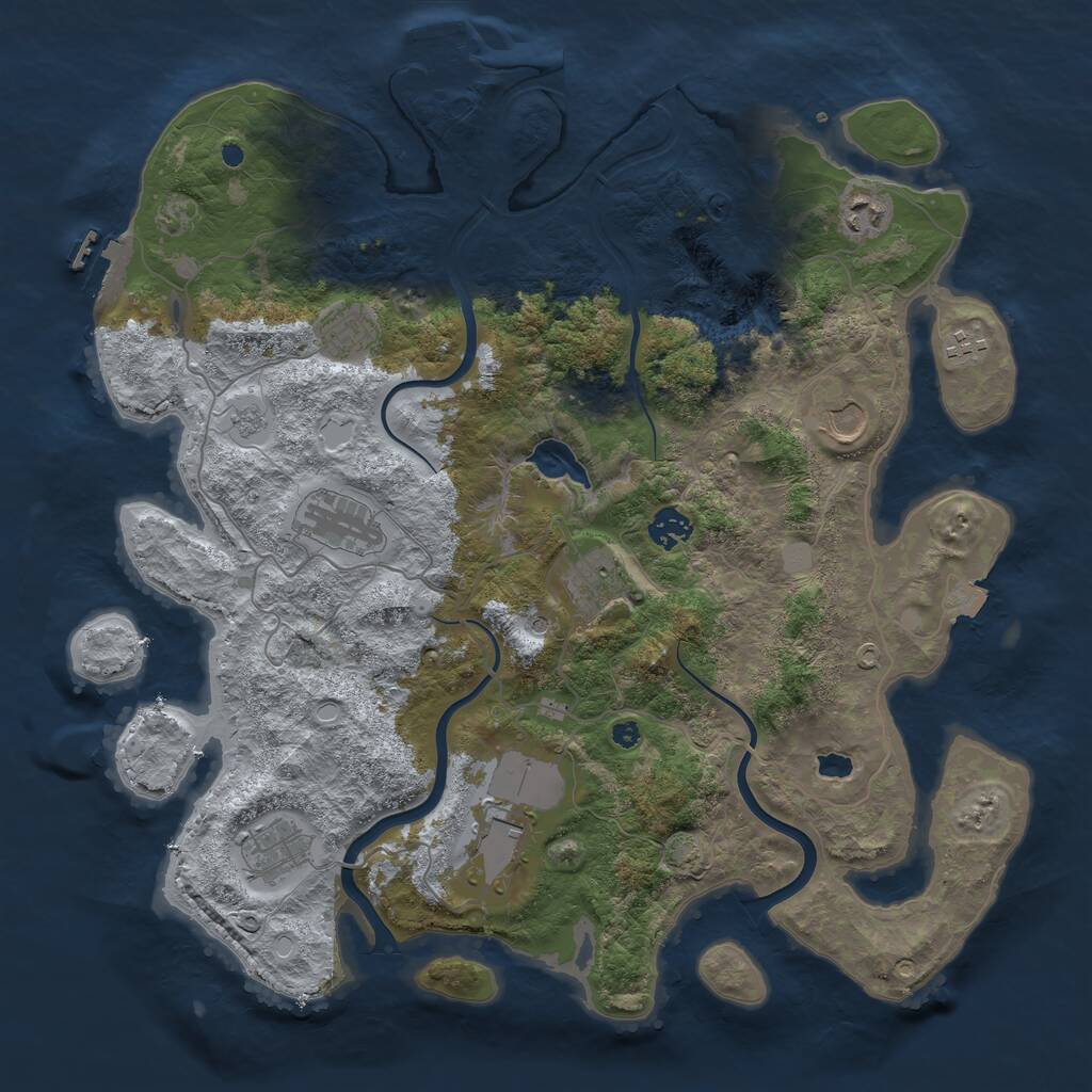 Rust Map: Procedural Map, Size: 4000, Seed: 138345, 15 Monuments