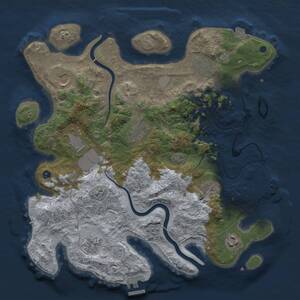 Thumbnail Rust Map: Procedural Map, Size: 3600, Seed: 1229693723, 14 Monuments