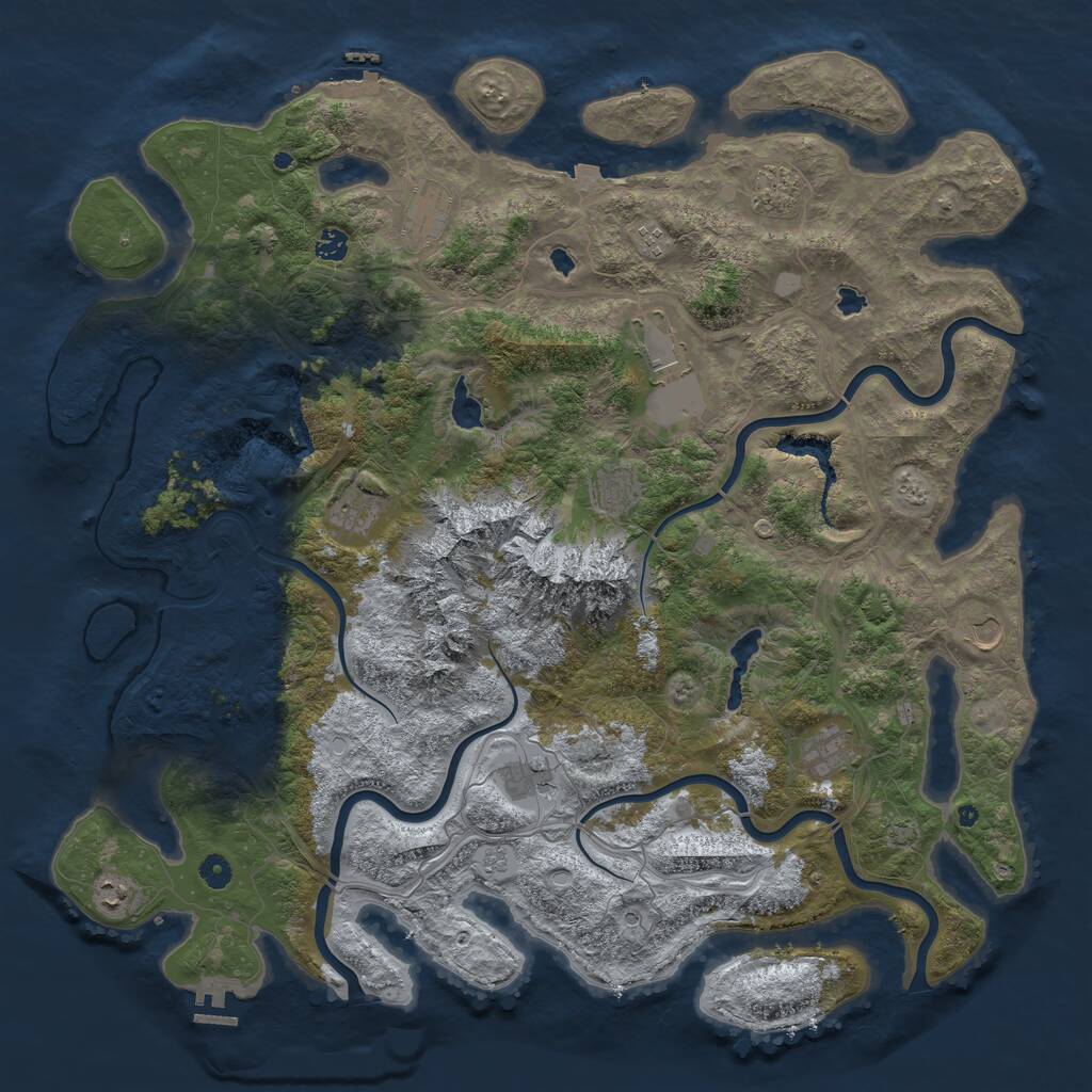 Rust Map: Procedural Map, Size: 5000, Seed: 562831977, 17 Monuments