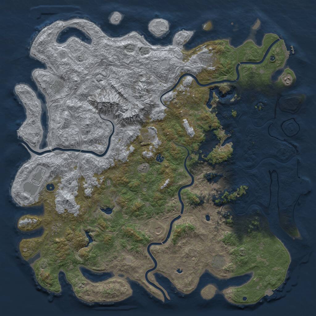 Rust Map: Procedural Map, Size: 6000, Seed: 1224124608, 17 Monuments