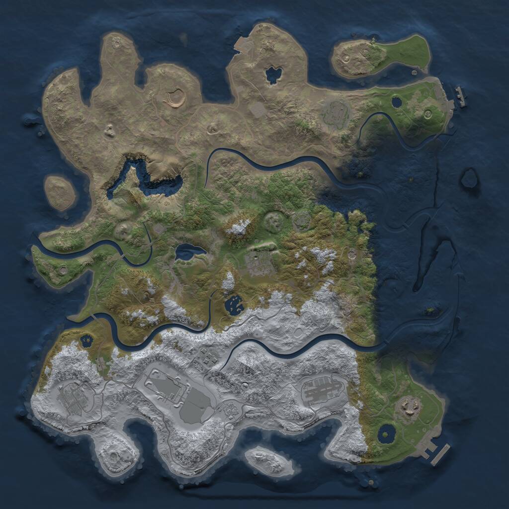 Rust Map: Procedural Map, Size: 4000, Seed: 532048093, 15 Monuments