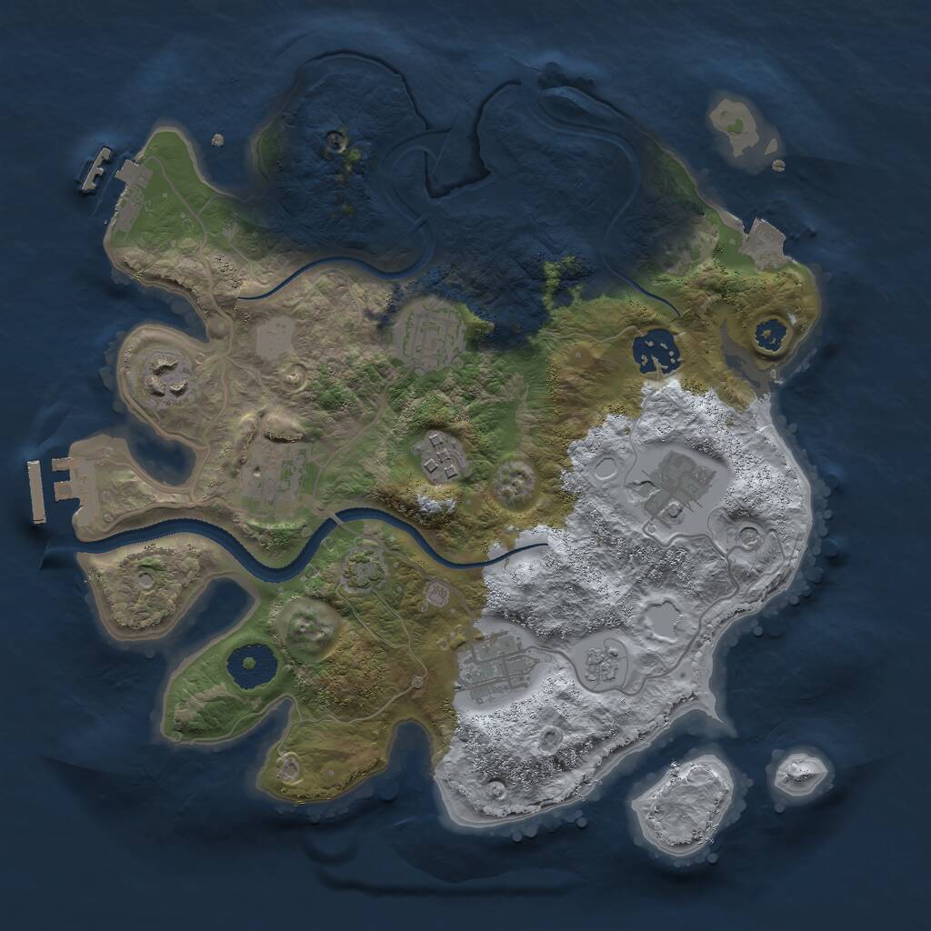 Rust Map: Procedural Map, Size: 3000, Seed: 17546, 13 Monuments