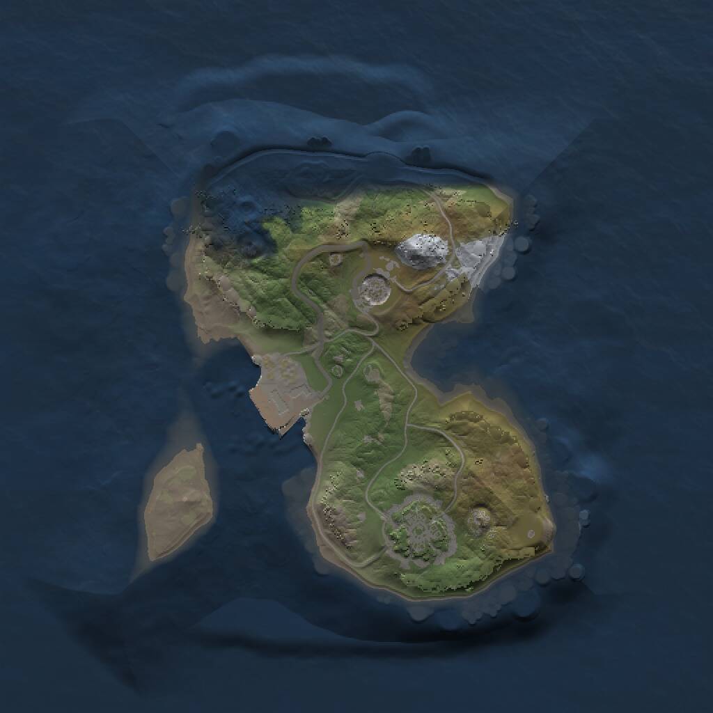 Rust Map: Procedural Map, Size: 1500, Seed: 1779367312, 3 Monuments
