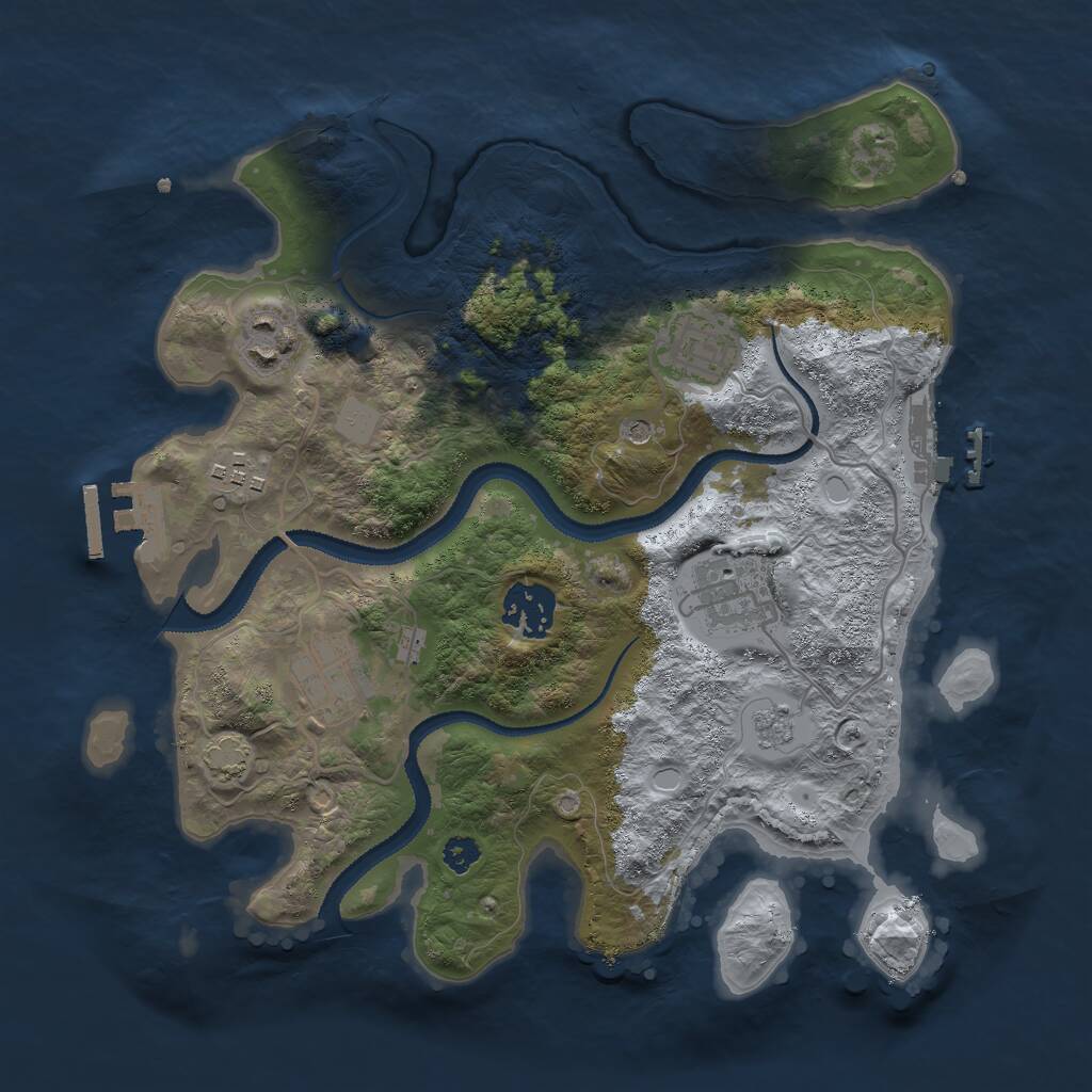 Rust Map: Procedural Map, Size: 3000, Seed: 1748092383, 12 Monuments