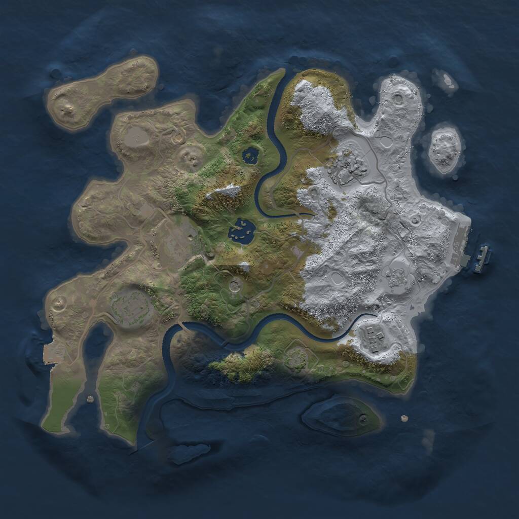 Rust Map: Procedural Map, Size: 3000, Seed: 812546, 10 Monuments