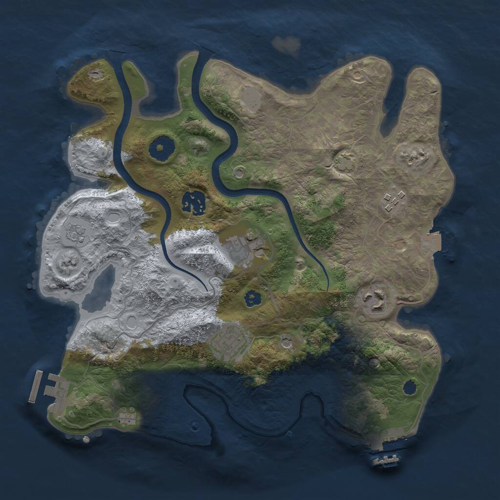 Rust Map: Procedural Map, Size: 3000, Seed: 704194274, 11 Monuments