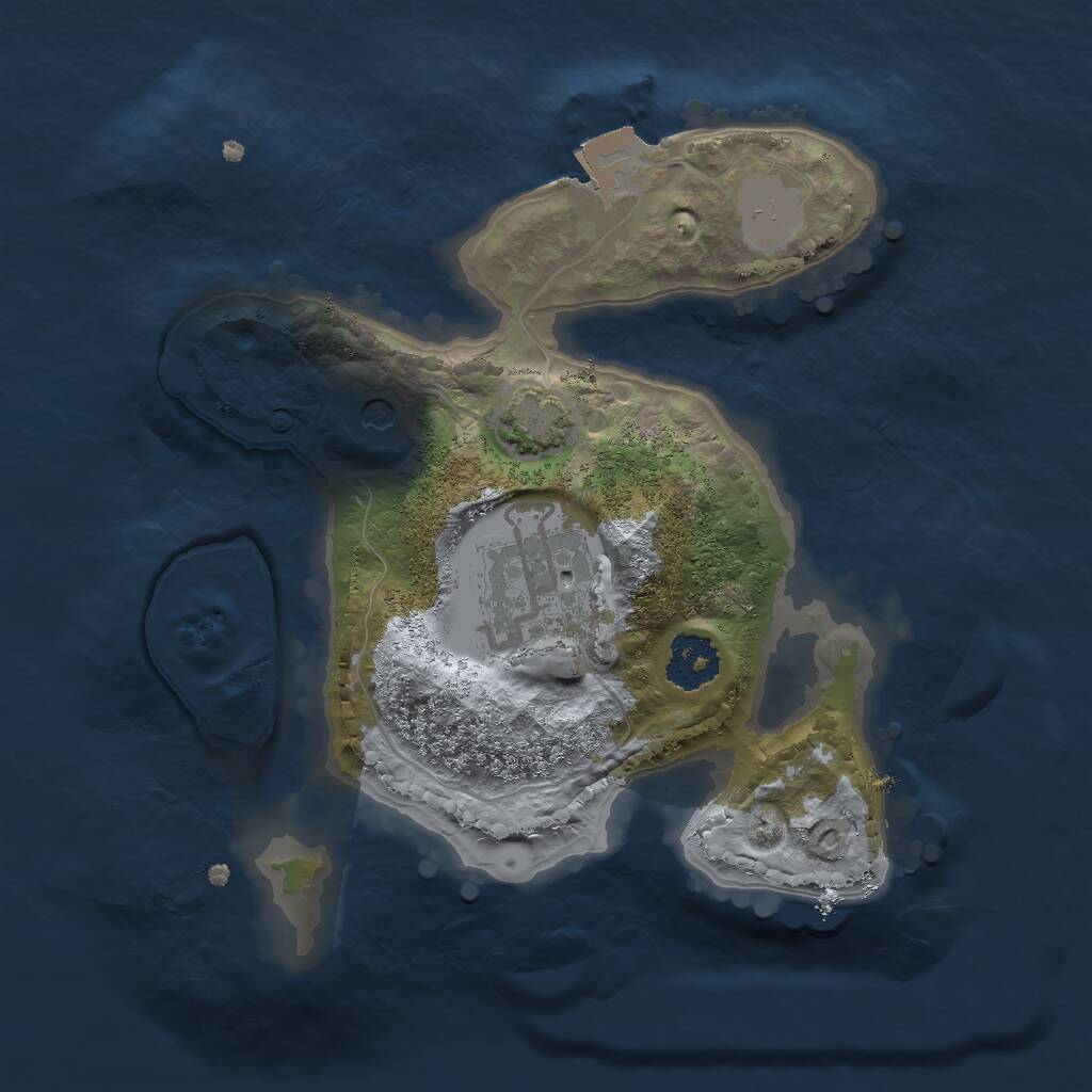 Rust Map: Procedural Map, Size: 2000, Seed: 607029207, 4 Monuments
