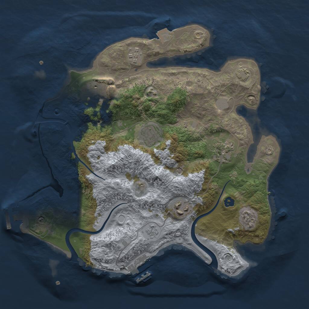 Rust Map: Procedural Map, Size: 3000, Seed: 4572359, 11 Monuments