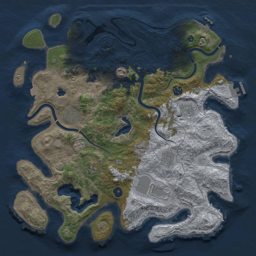 Rust Map: Procedural Map, Size: 4000, Seed: 543078793, 15 Monuments