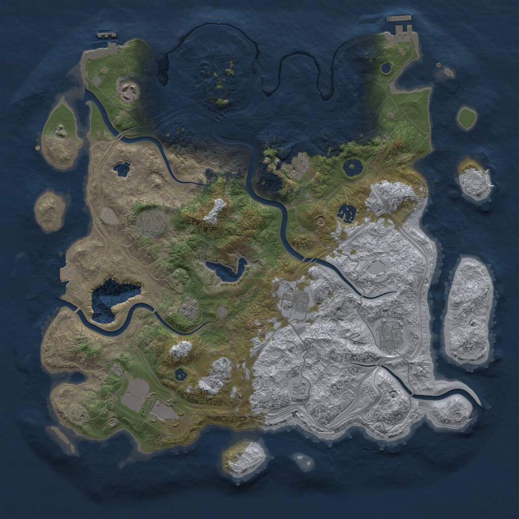 Rust Map: Procedural Map, Size: 4250, Seed: 713762989, 15 Monuments