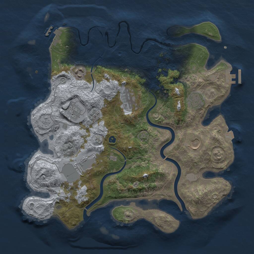 Rust Map: Procedural Map, Size: 3550, Seed: 636152952, 13 Monuments