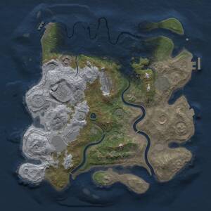 Thumbnail Rust Map: Procedural Map, Size: 3550, Seed: 636152952, 13 Monuments