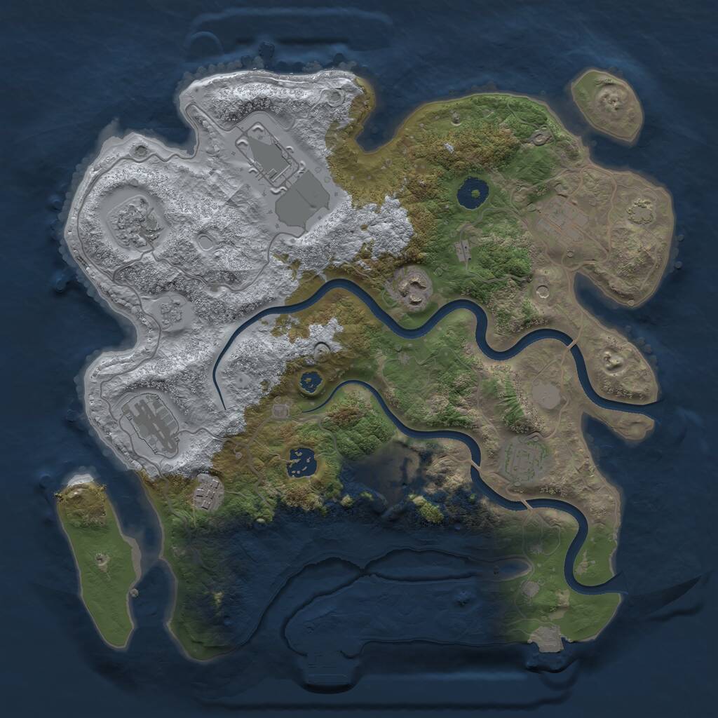 Rust Map: Procedural Map, Size: 3500, Seed: 329290, 14 Monuments