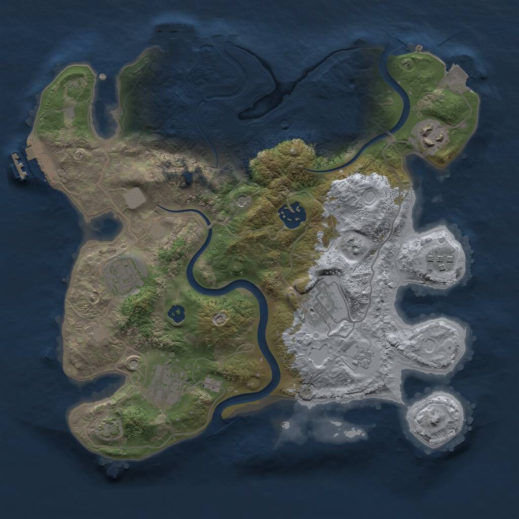 Rust Map: Procedural Map, Size: 3000, Seed: 6231478, 12 Monuments
