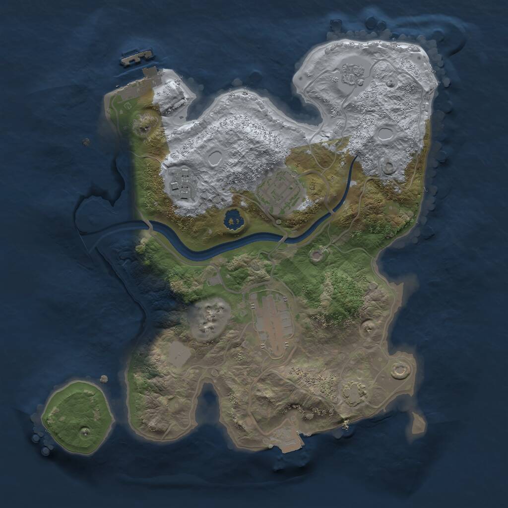 Rust Map: Procedural Map, Size: 2532, Seed: 1477878931, 7 Monuments