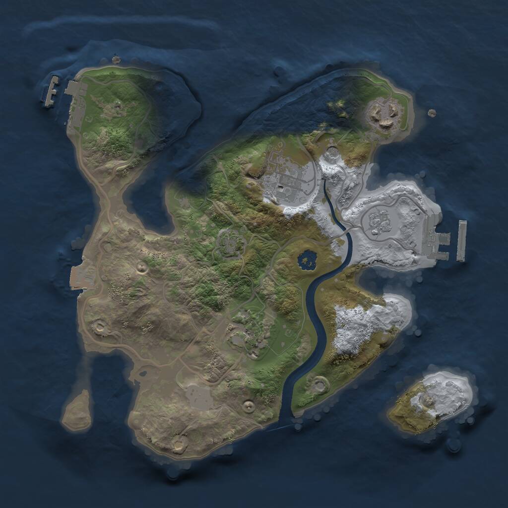 Rust Map: Procedural Map, Size: 2500, Seed: 1779367312, 9 Monuments