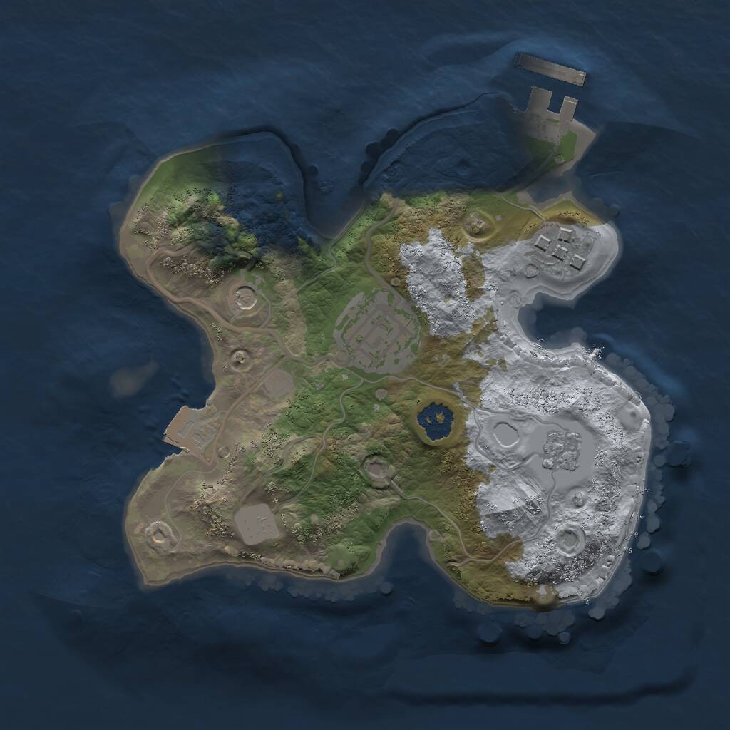 Rust Map: Procedural Map, Size: 2050, Seed: 36085, 6 Monuments