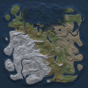 Thumbnail Rust Map: Procedural Map, Size: 4500, Seed: 1218299319, 17 Monuments