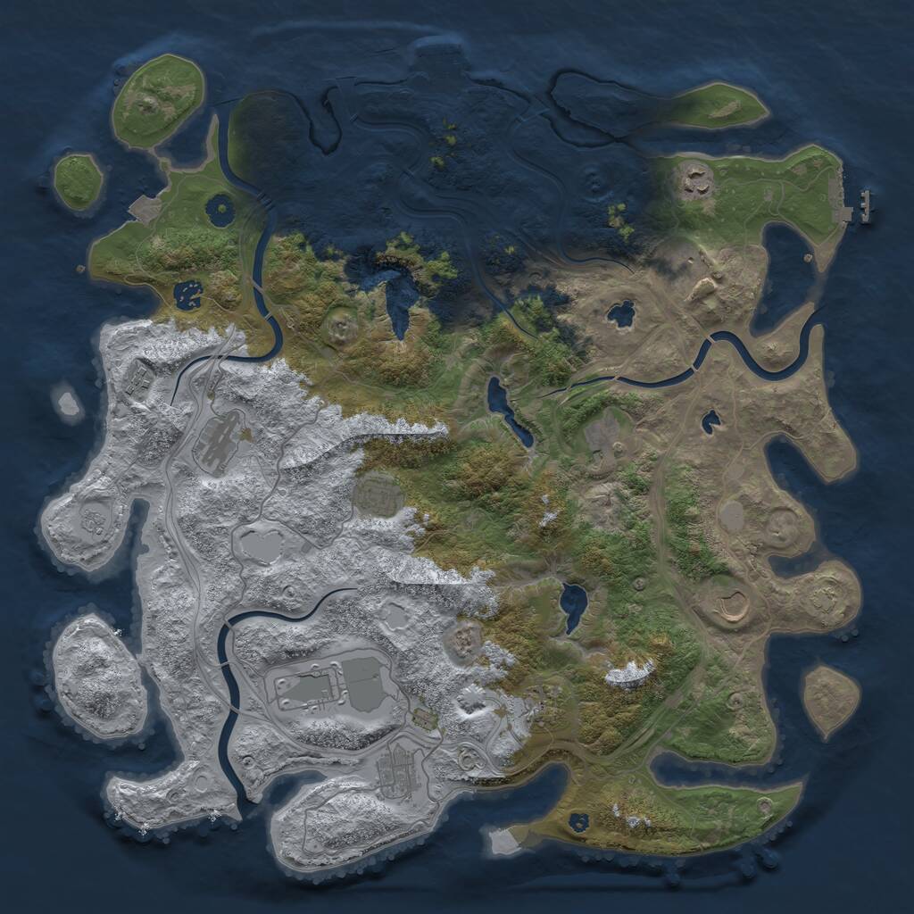 Rust Map: Procedural Map, Size: 4500, Seed: 1218299319, 17 Monuments