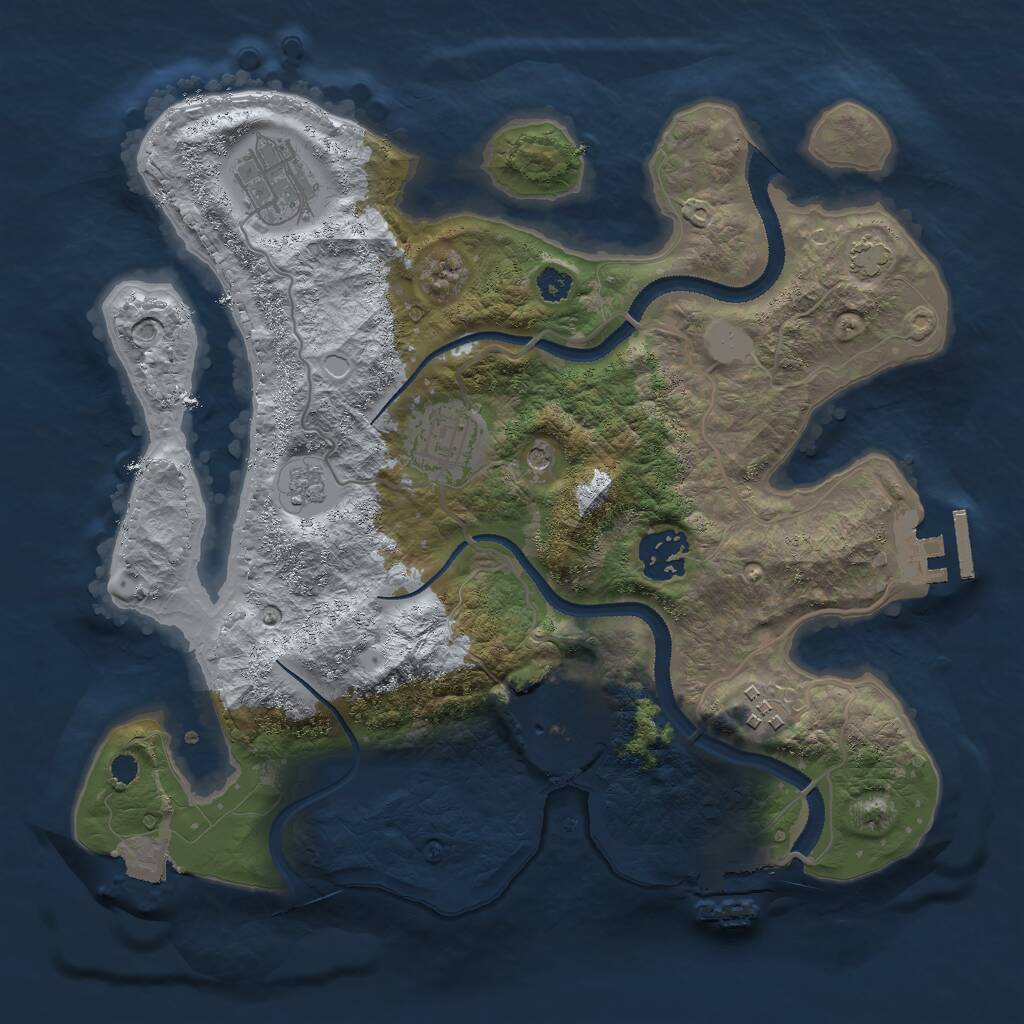 Rust Map: Procedural Map, Size: 3000, Seed: 68198, 11 Monuments
