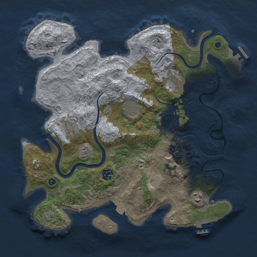 Rust Map: Procedural Map, Size: 3500, Seed: 2209, 13 Monuments