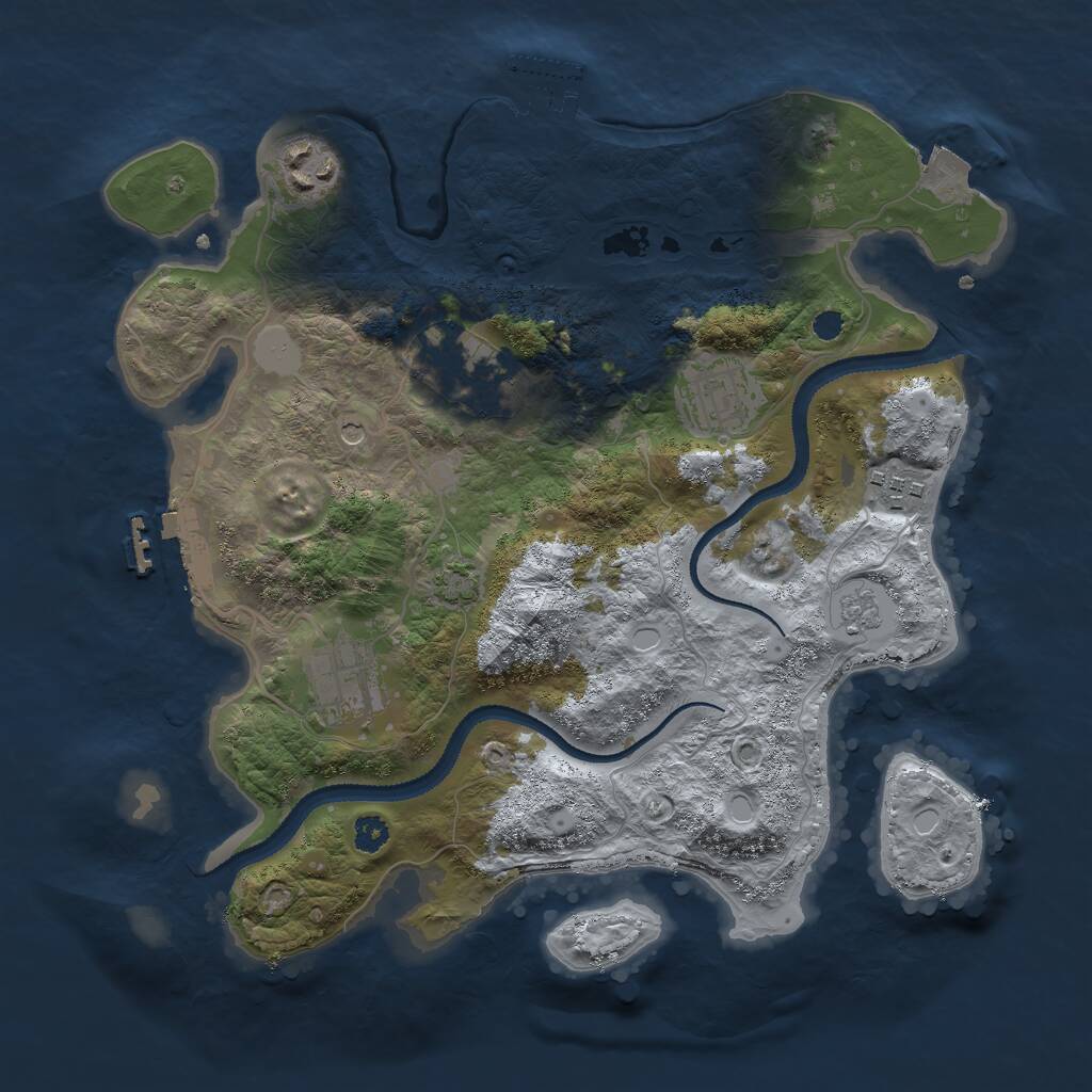 Rust Map: Procedural Map, Size: 3000, Seed: 17695, 11 Monuments