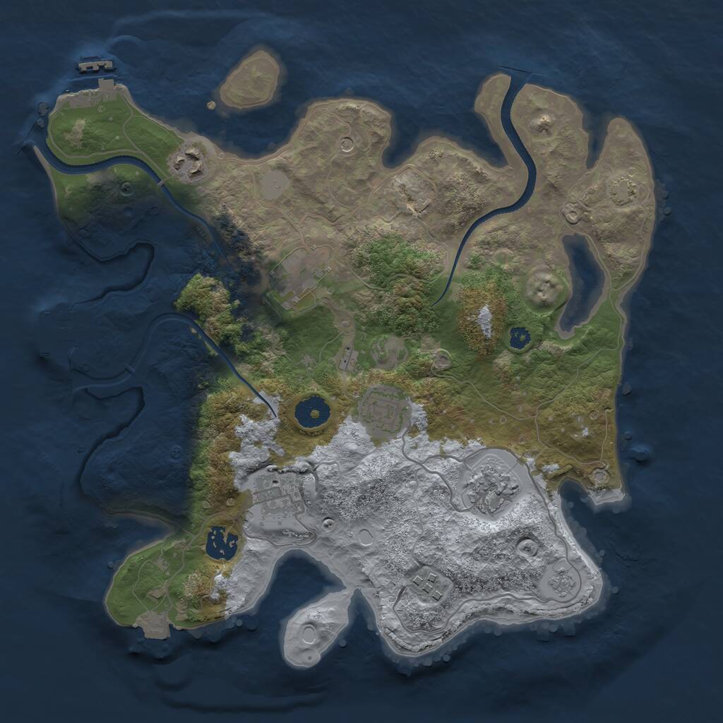 Rust Map: Procedural Map, Size: 3300, Seed: 63749, 13 Monuments
