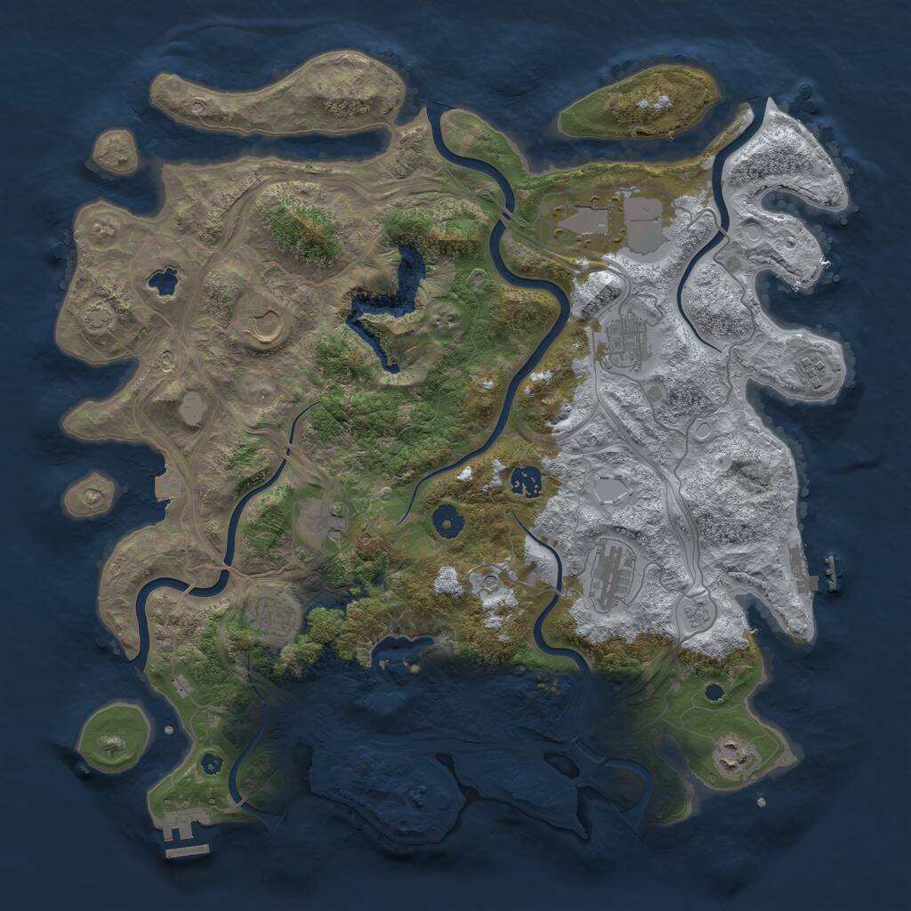 Rust Map: Procedural Map, Size: 4250, Seed: 24473913, 15 Monuments