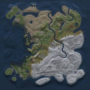Thumbnail Rust Map: Procedural Map, Size: 4000, Seed: 1045467973, 17 Monuments