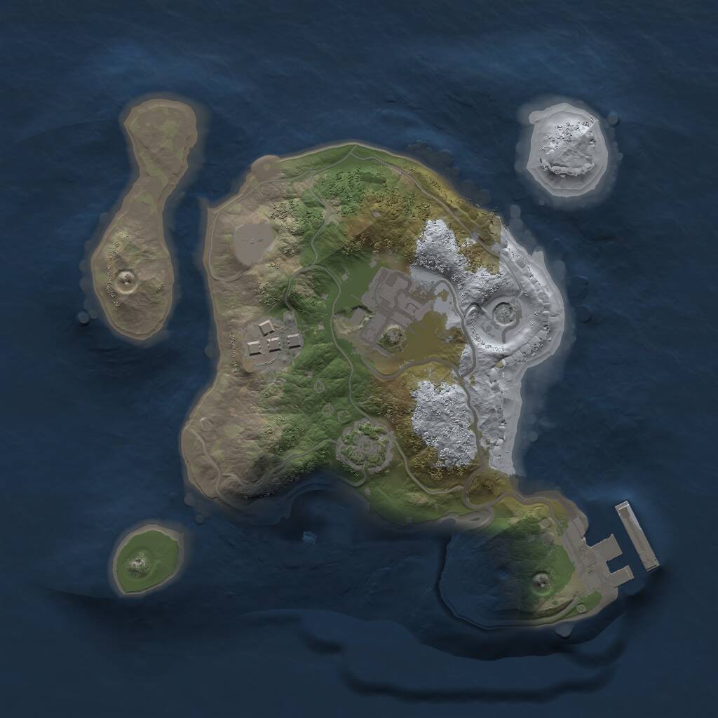 Rust Map: Procedural Map, Size: 2000, Seed: 1085816145, 6 Monuments