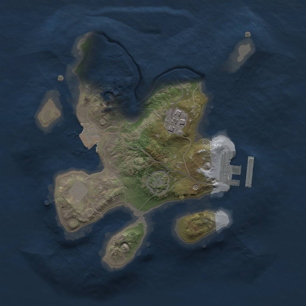 Rust Map: Procedural Map, Size: 2000, Seed: 1560269227, 4 Monuments