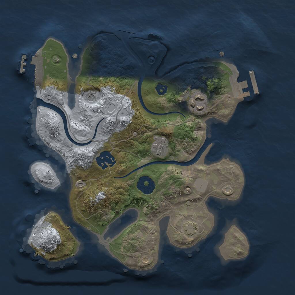 Rust Map: Procedural Map, Size: 2500, Seed: 4563, 8 Monuments