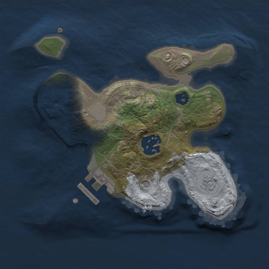 Rust Map: Procedural Map, Size: 2000, Seed: 1992444177, 5 Monuments