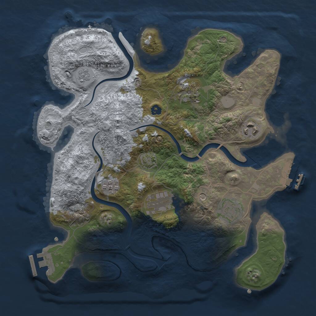 Rust Map: Procedural Map, Size: 3000, Seed: 22758, 11 Monuments
