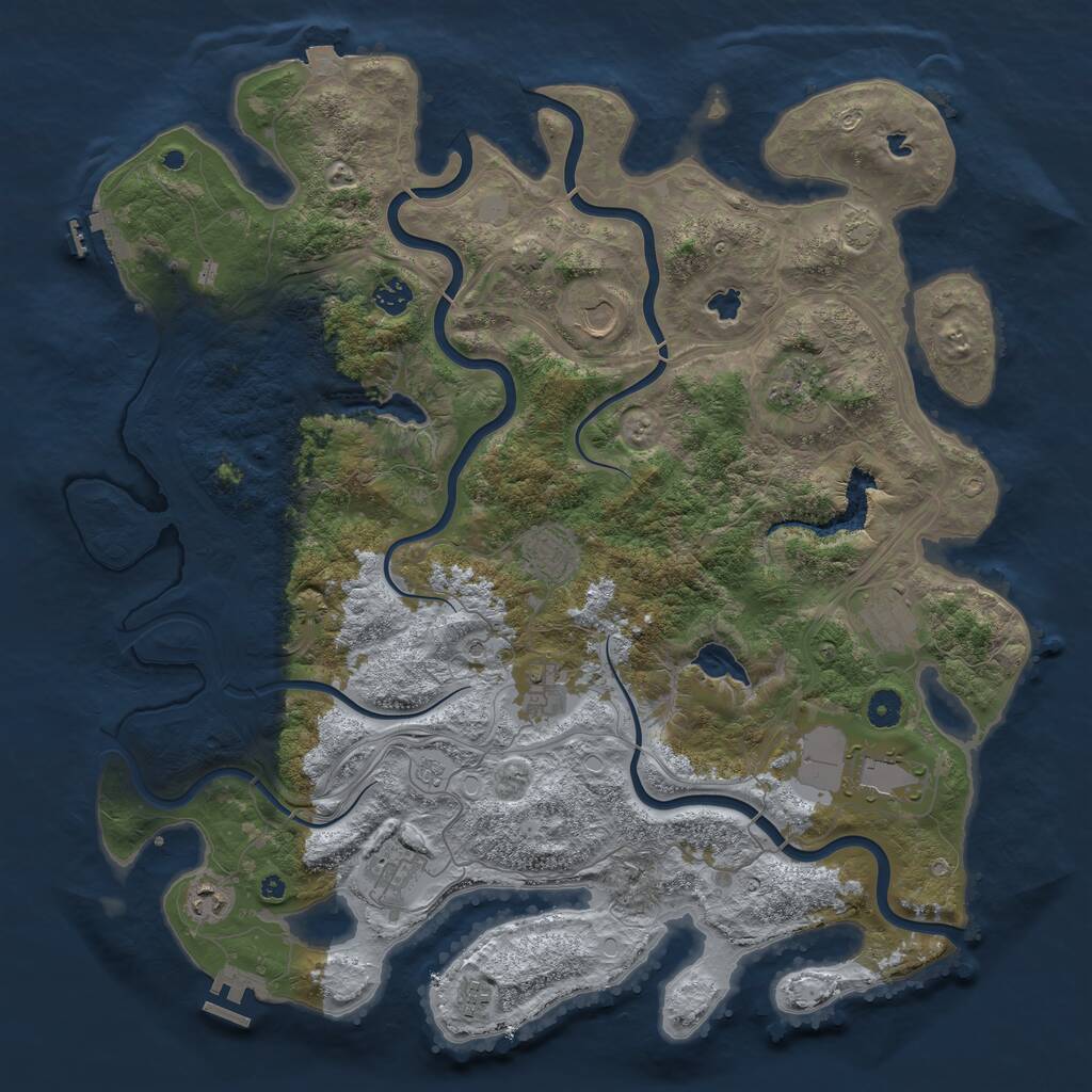 Rust Map: Procedural Map, Size: 4500, Seed: 98467, 16 Monuments