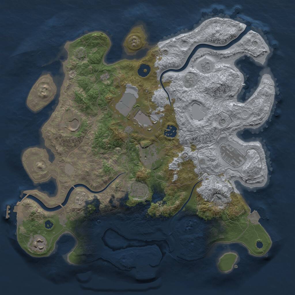 Rust Map: Procedural Map, Size: 3500, Seed: 563959135, 14 Monuments