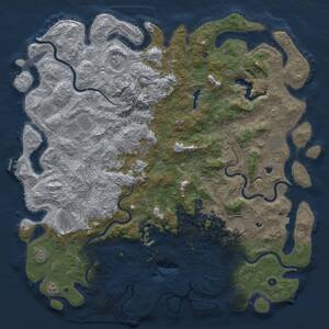 Thumbnail Rust Map: Procedural Map, Size: 6000, Seed: 22758, 17 Monuments