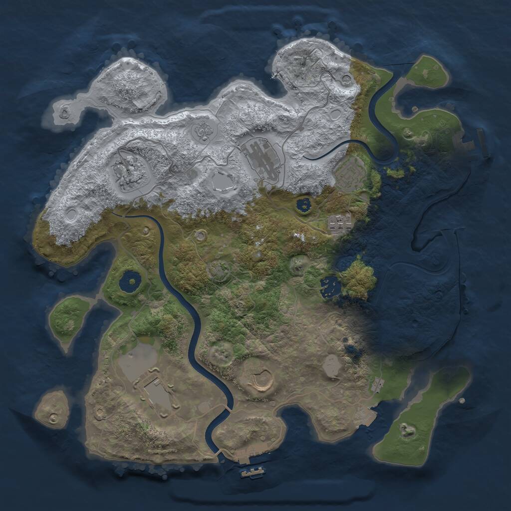 Rust Map: Procedural Map, Size: 3500, Seed: 926, 13 Monuments