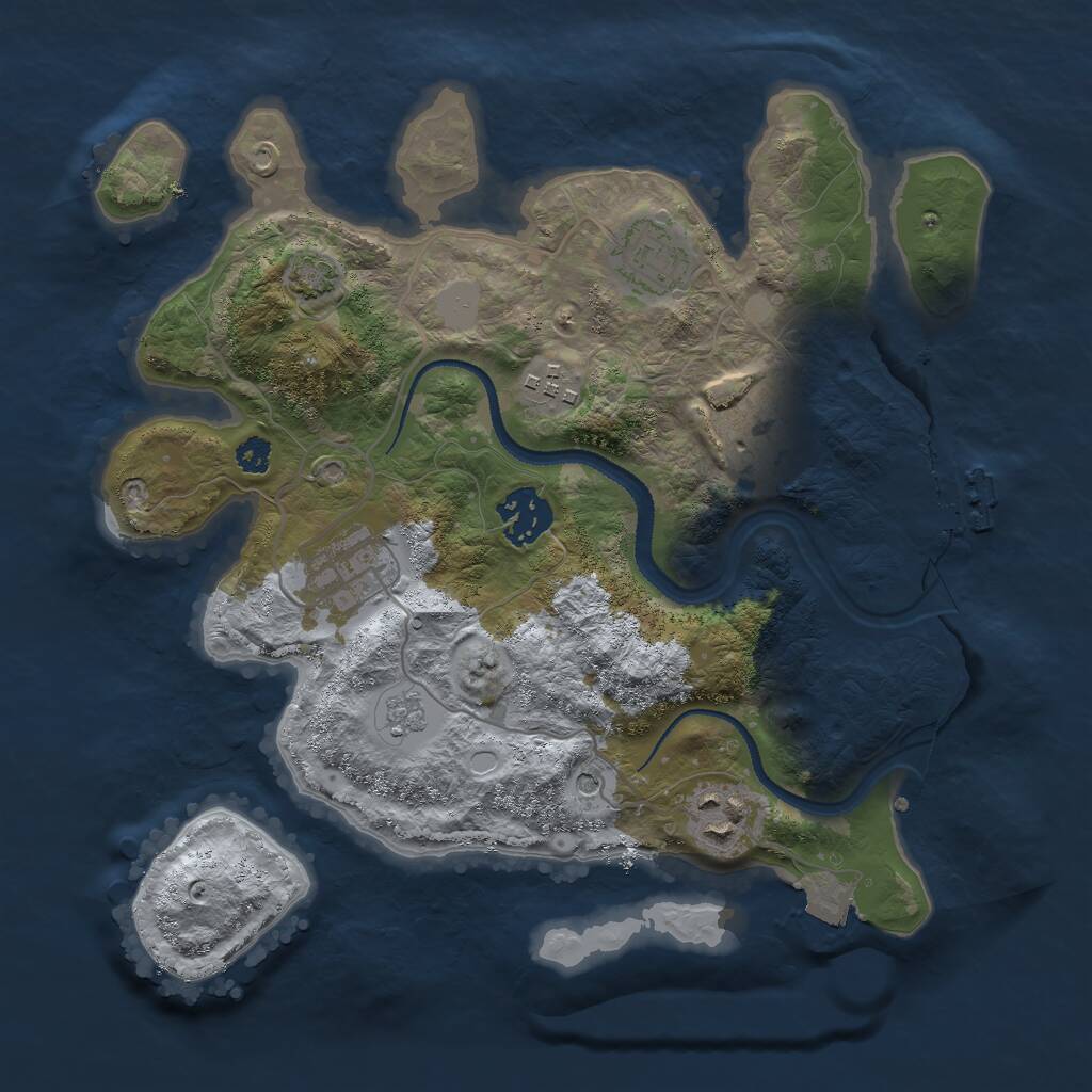 Rust Map: Procedural Map, Size: 3000, Seed: 962442832, 11 Monuments