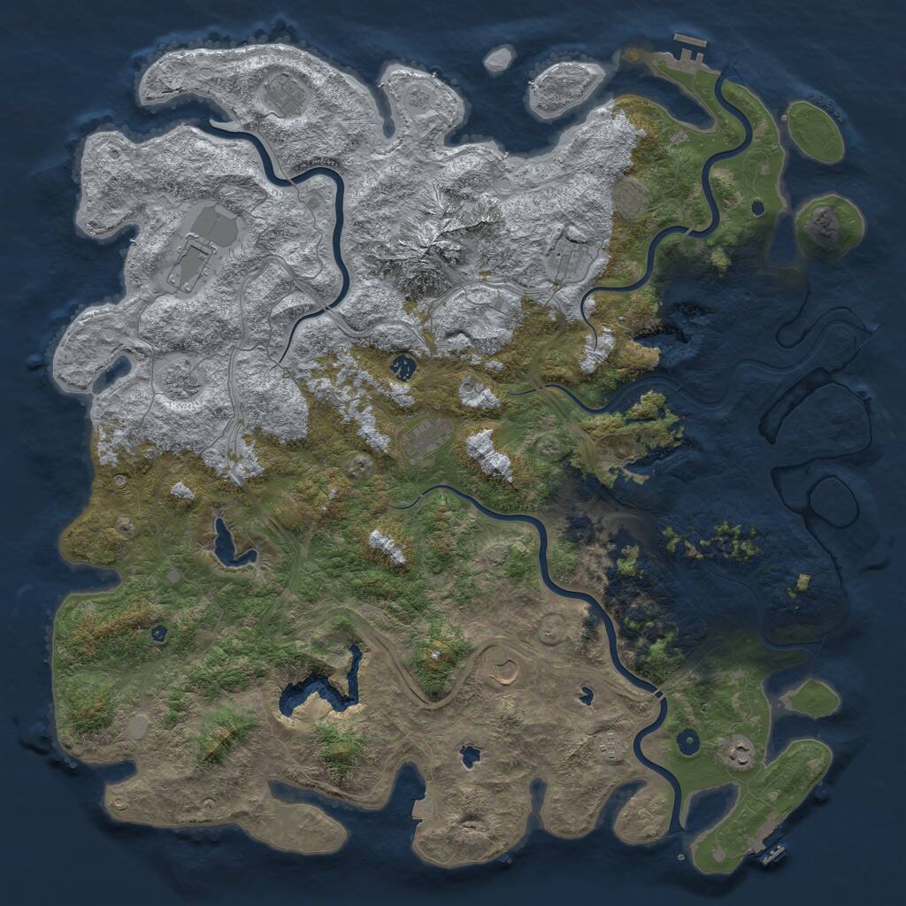 Rust Map: Procedural Map, Size: 5498, Seed: 1336, 17 Monuments
