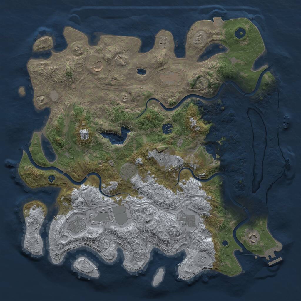 Rust Map: Procedural Map, Size: 4250, Seed: 547511234, 16 Monuments