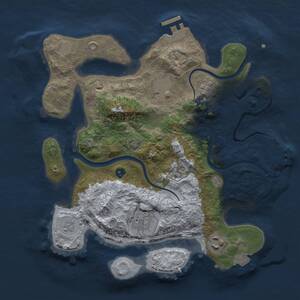 Thumbnail Rust Map: Procedural Map, Size: 3000, Seed: 1946408403, 10 Monuments