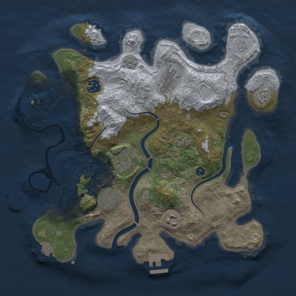 Rust Map: Procedural Map, Size: 3300, Seed: 1213145, 11 Monuments