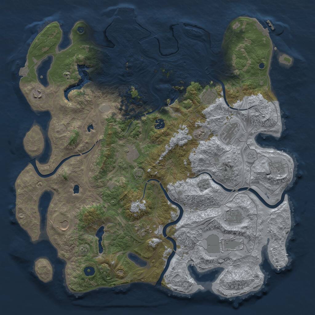 Rust Map: Procedural Map, Size: 4500, Seed: 176177939, 17 Monuments