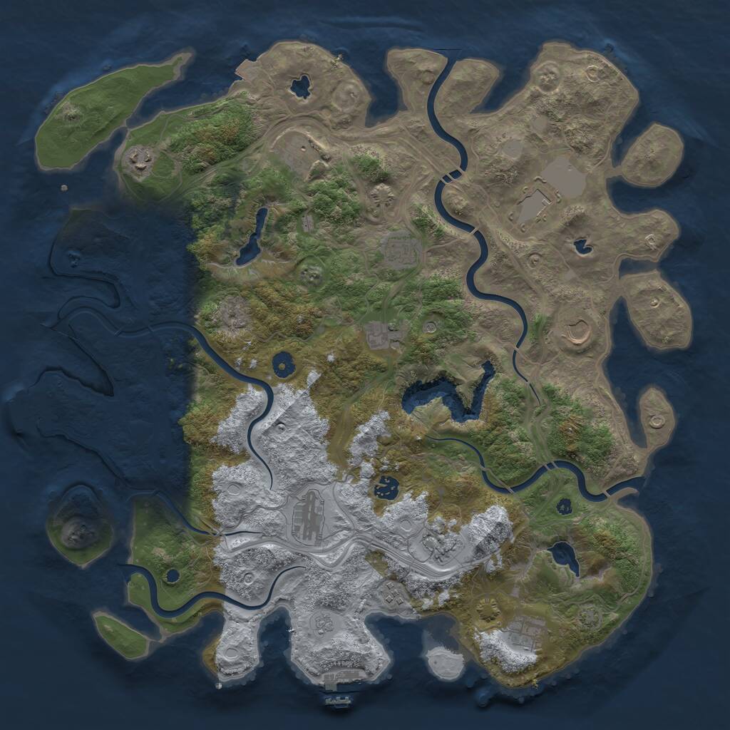 Rust Map: Procedural Map, Size: 4500, Seed: 1978646641, 17 Monuments