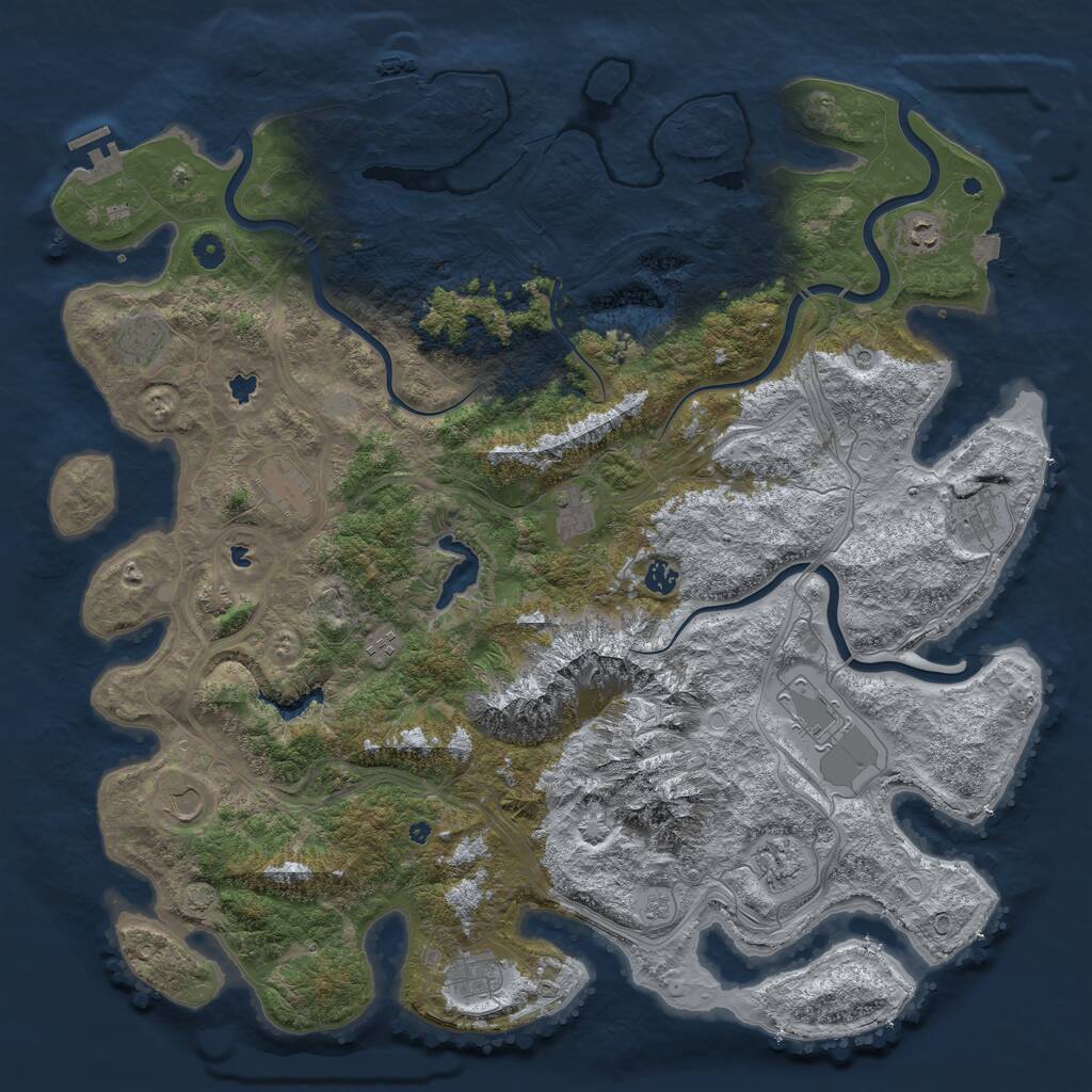 Rust Map: Procedural Map, Size: 5000, Seed: 335735416, 17 Monuments